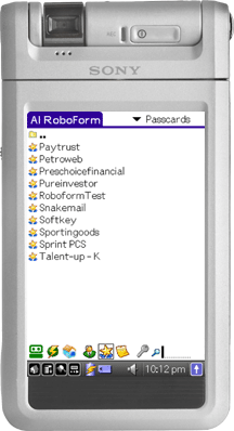 RoboForm for Palm