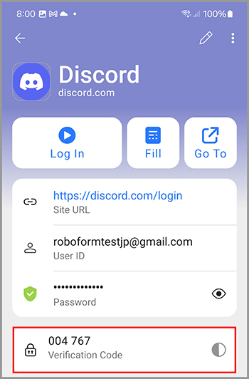 Login screen displaying a field for entering a 6-digit verification code for two-factor authentication.