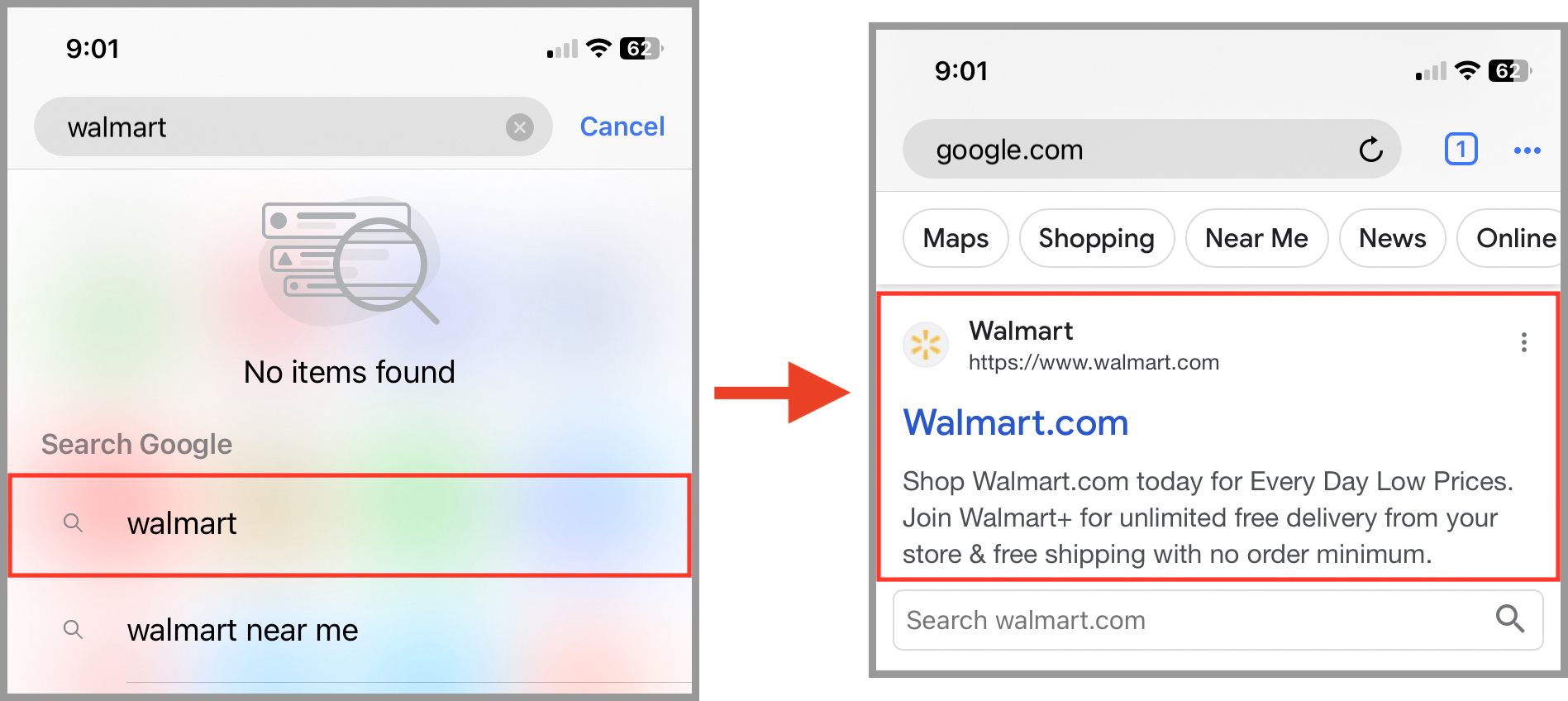 Navigating to a site to create a Login for.