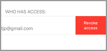 Option to revoke access to a shared item, with the 'Revoke access' button highlighted.