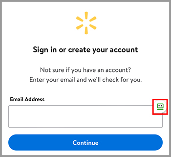 Sign-in with an email field, showing RoboForm's autofill icon next to the email input box.