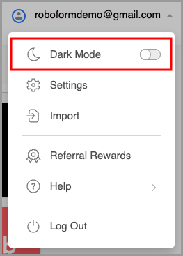 the option to enable Dark Mode on the Start Page.