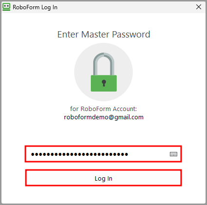 the Master Password being input to confirm the export.