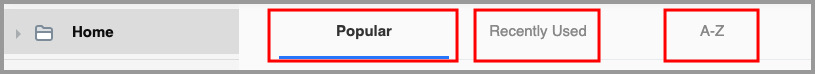 the different filters available on the RoboForm Start Page.