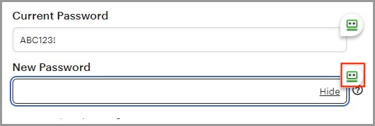 showing the RoboForm autofill icon next to a field.