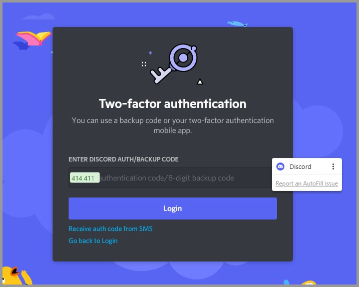 RoboForm auto filling a two factor authentication code.