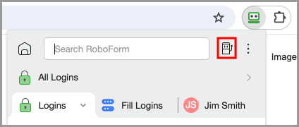 The Password Generator button in the RoboForm extension.