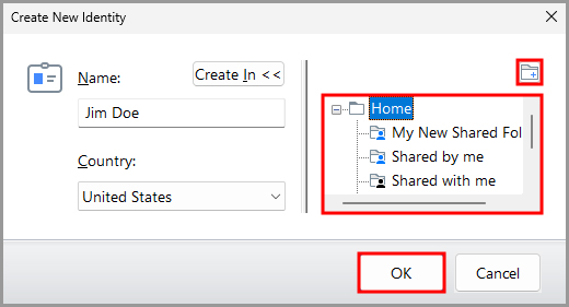 the Create New Identity window on RoboForm desktop.