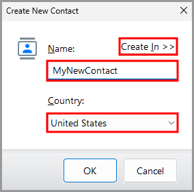 the Create New Contact window in RoboForm desktop