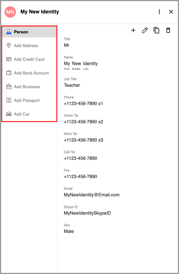 the different Identity Elements on the Start Page.