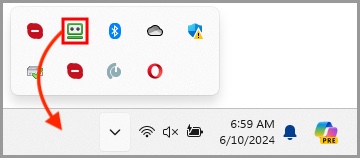 how to drag the RoboForm taskbar icon into the taskbar