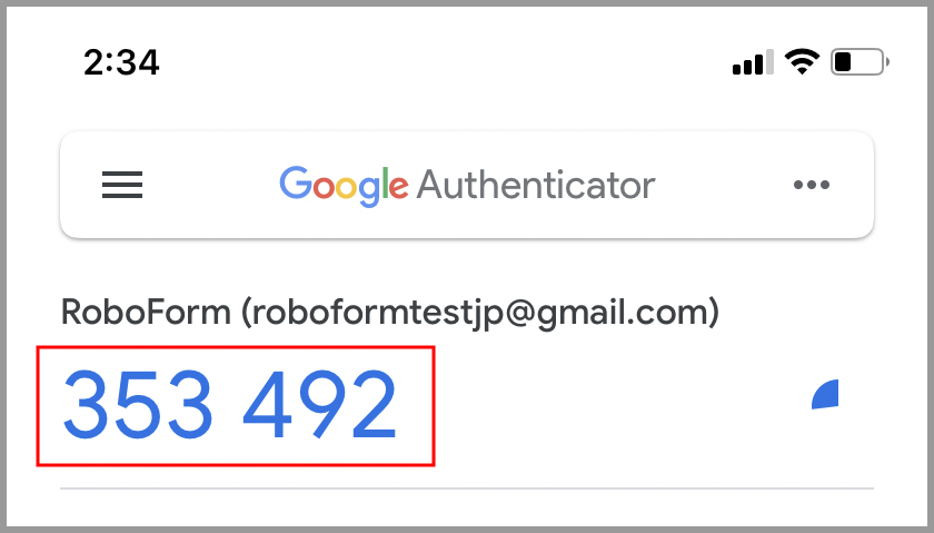 the six digit key from the authenticator app.