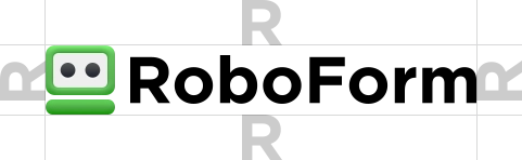 Styling diagram depicting spacing information for publishing password manager wide style logos.