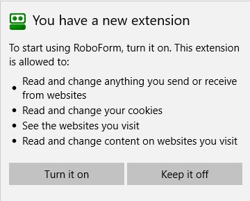 roboform extension reload frequently